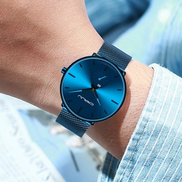 Blue Men Watch Top Luxury Brand Business Watches - Picture 1 of 8